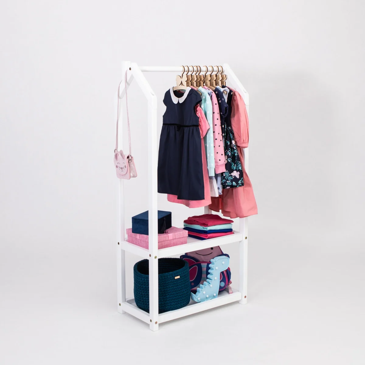 House-Shaped Clothing Rack with Storage, photo 3