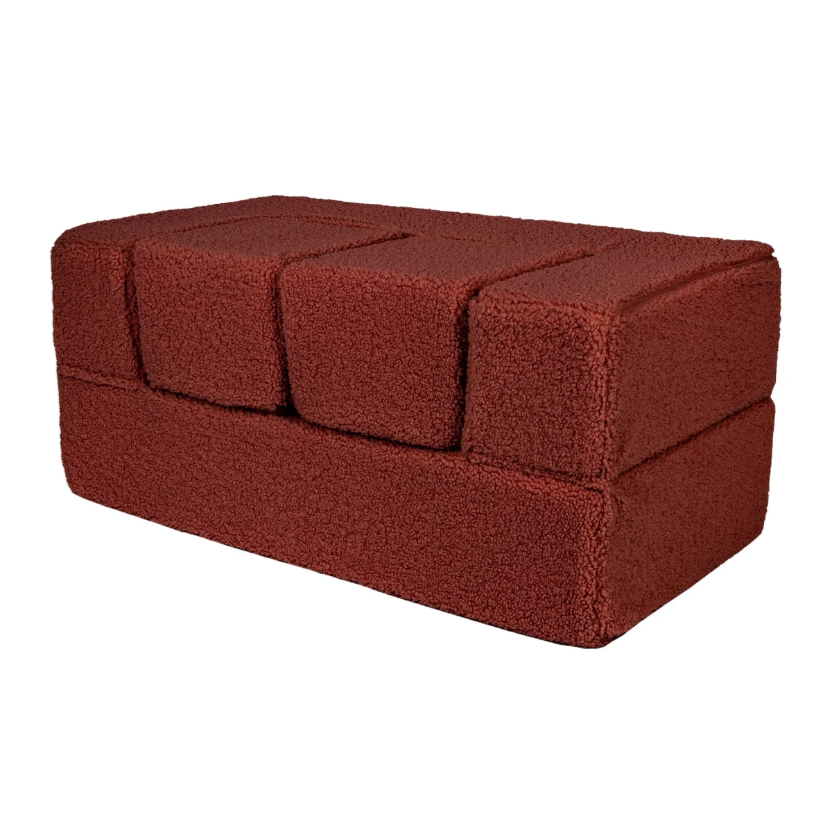 MeowBaby Bearly Cube — Fold-Out Kids Sofa with Two Poufs, photo 4