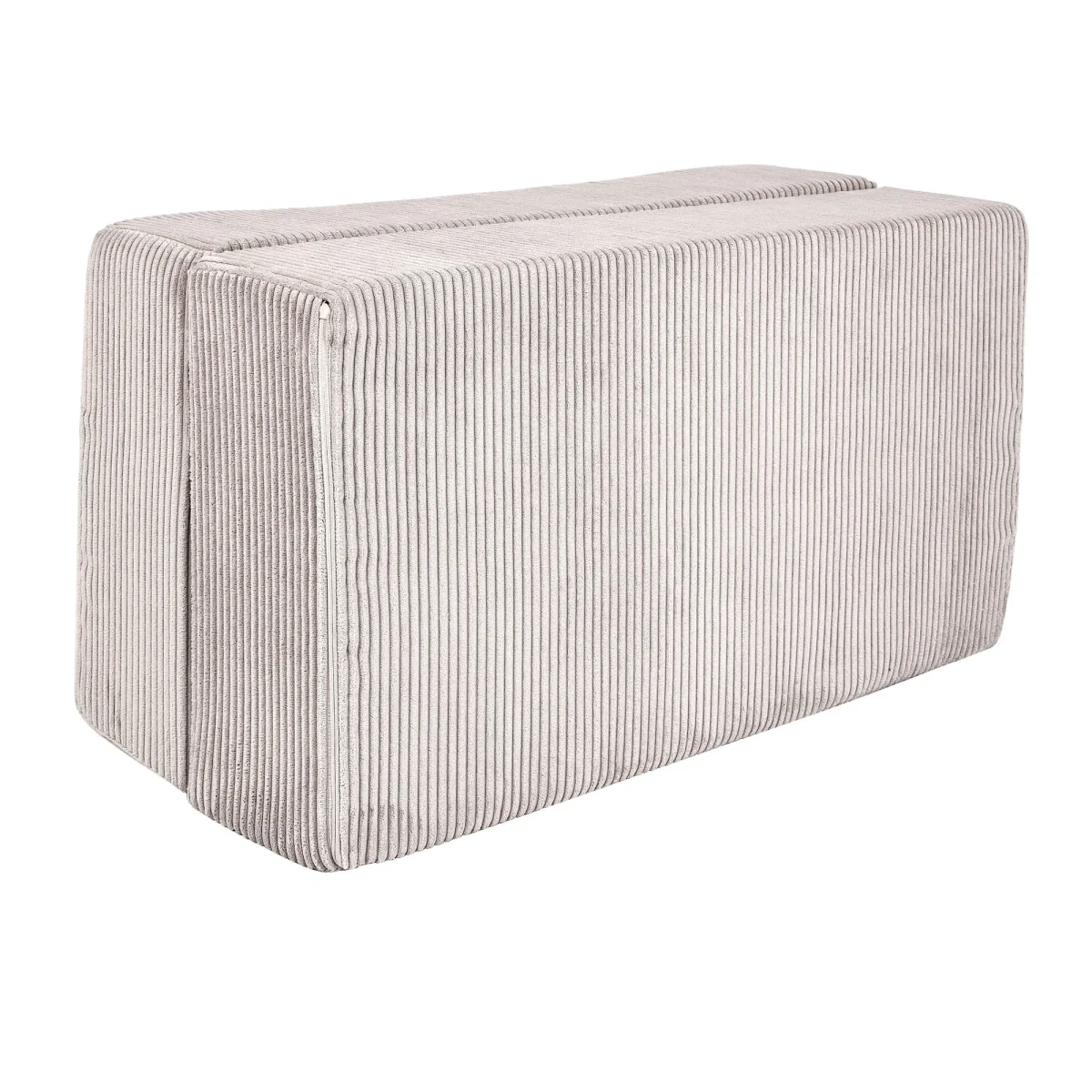 Soft Corduroy Cube Sofa with Two Poufs, photo 2
