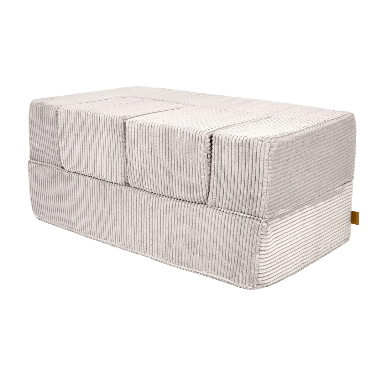 Soft Corduroy Cube Sofa with Two Poufs, photo 4