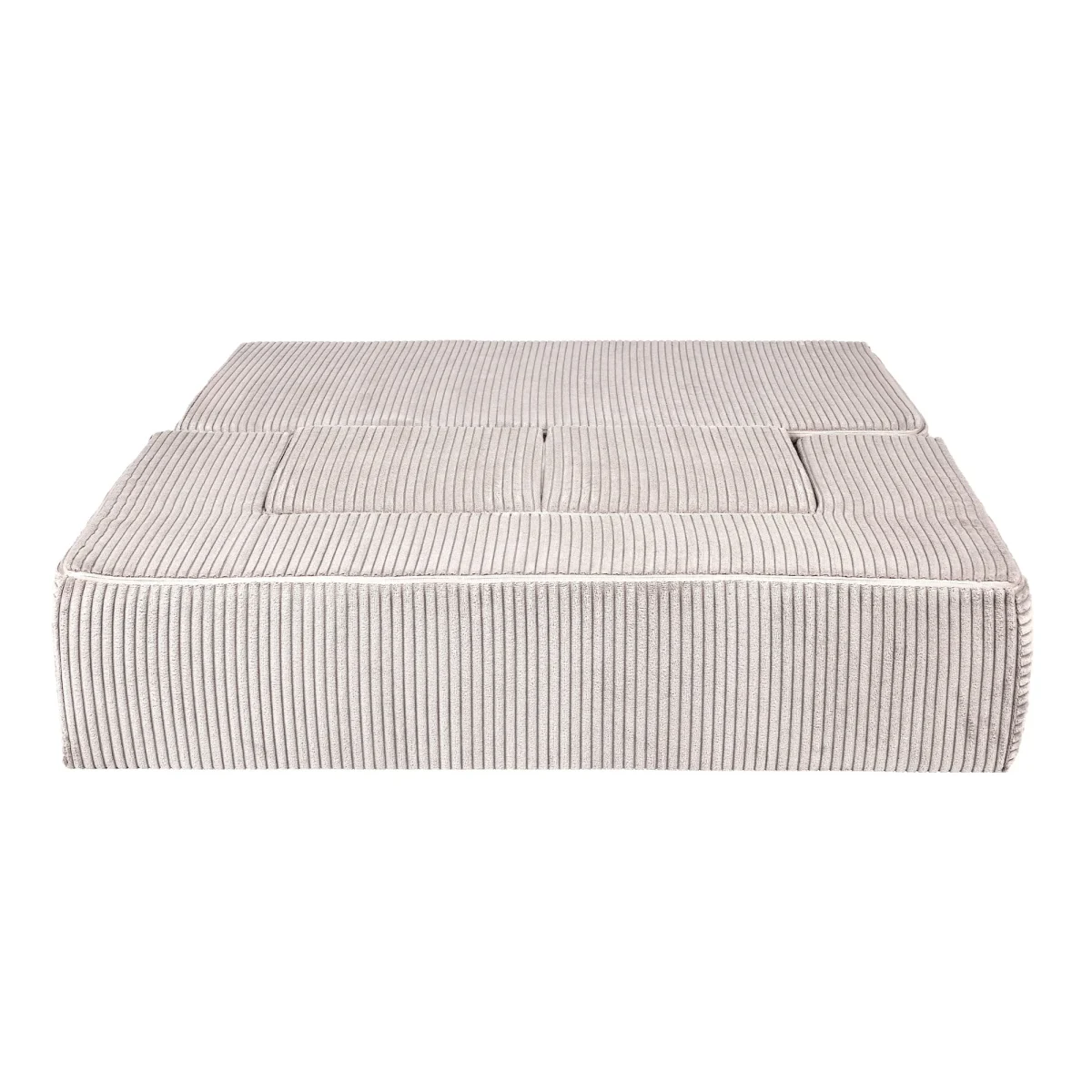 Soft Corduroy Cube Sofa with Two Poufs, photo 6