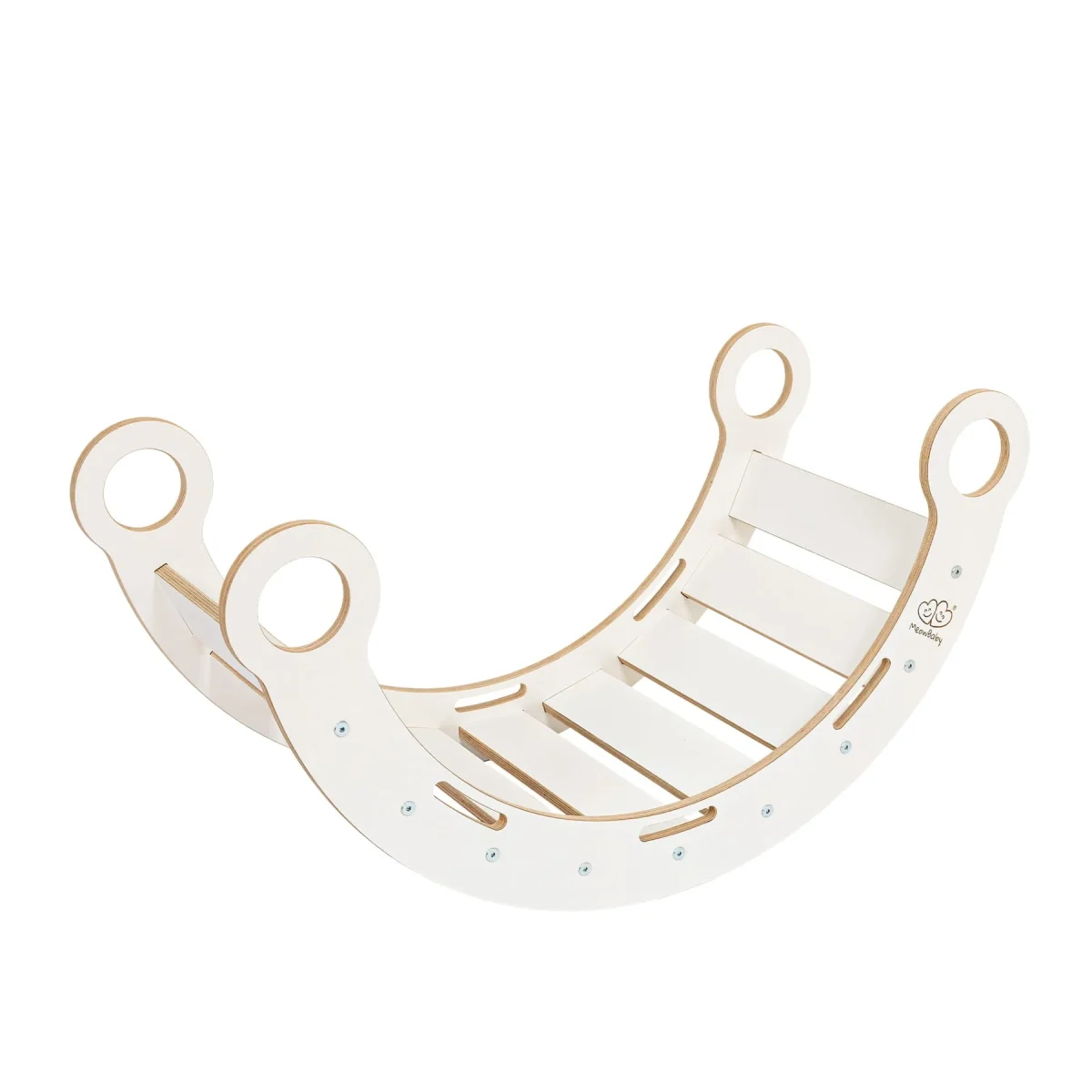 MeowBaby Dream Rocker — White Wooden Rocker with Pillow, Slide and Ladder, photo 10