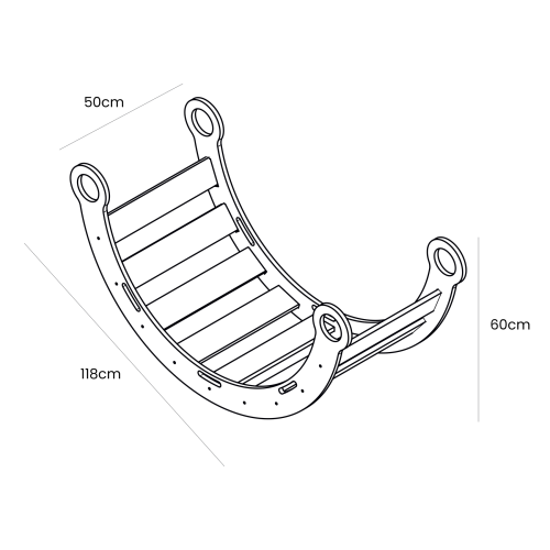 MeowBaby Dream Rocker — White Wooden Rocker with Pillow and Slide, photo 7
