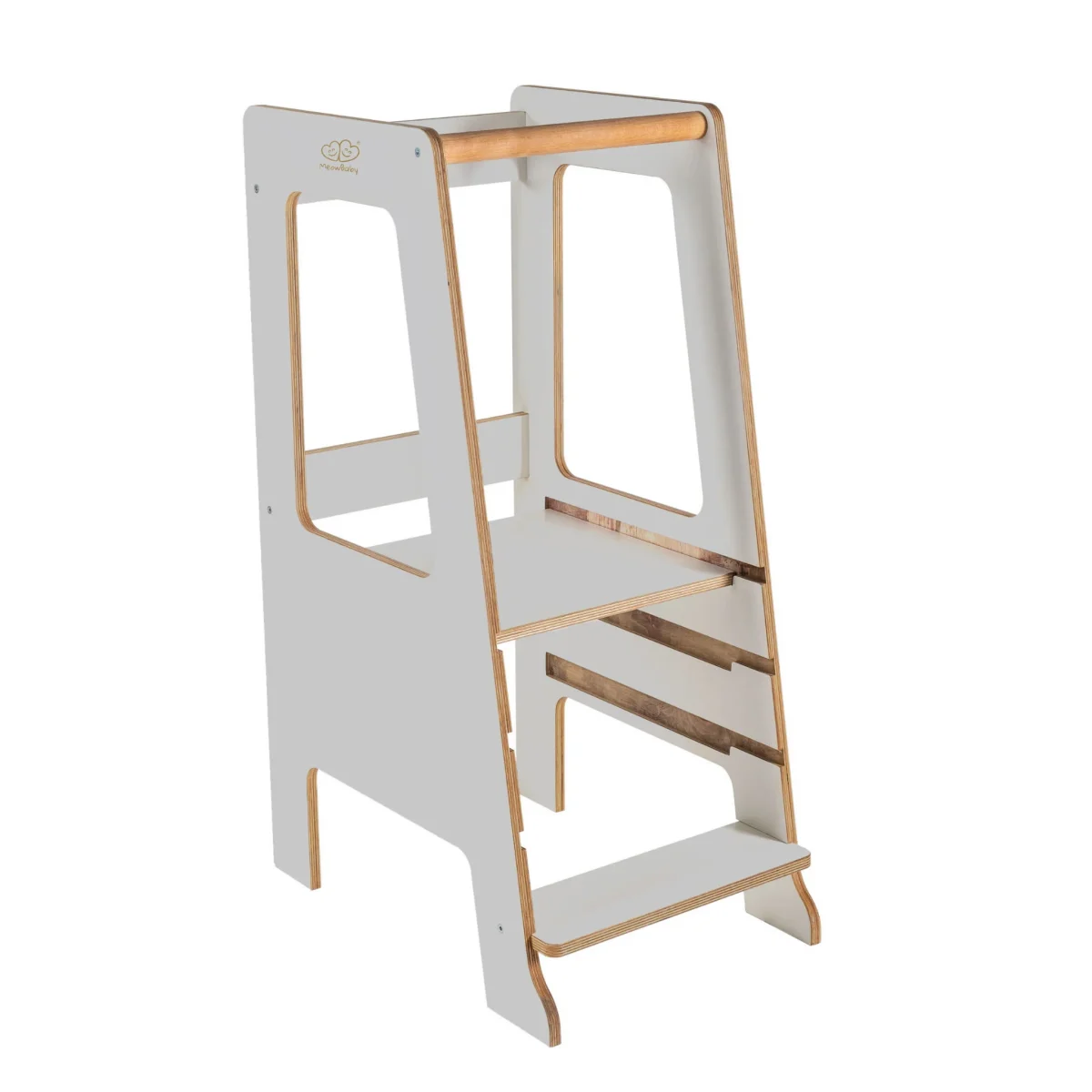 MeowBaby Scandi — Plywood Kitchen Helper, Melamine-Coated