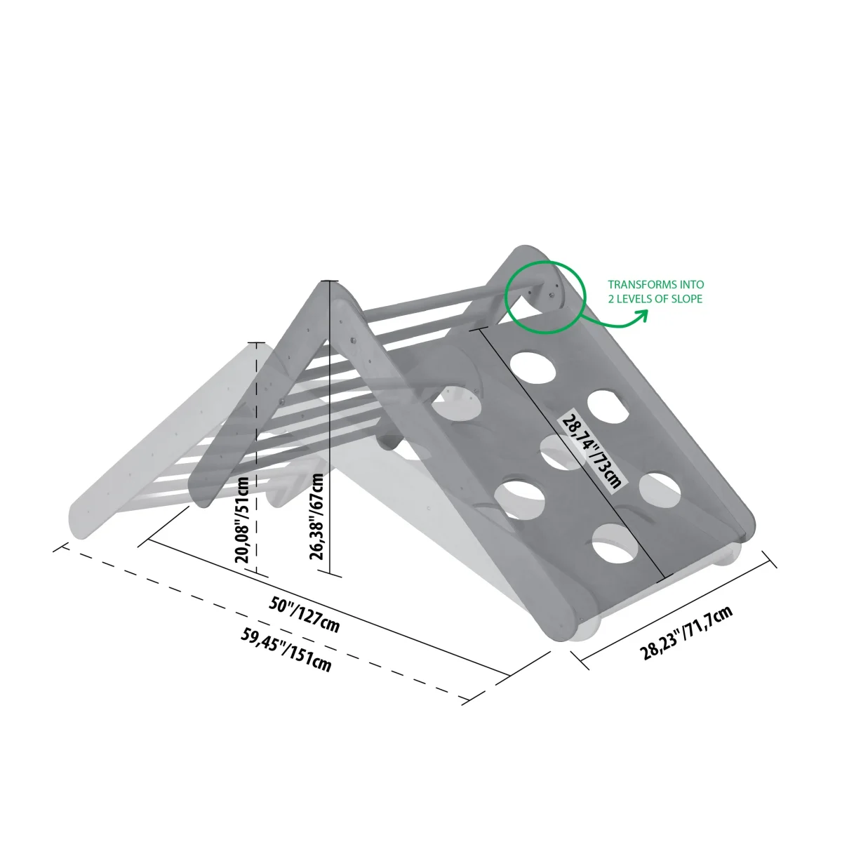 2-in-1 Climbing Triangle, Two Slope Heights, photo 13