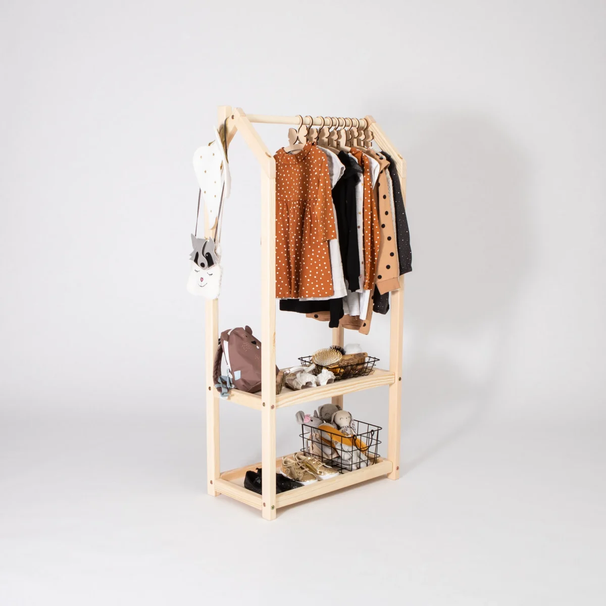 House-Shaped Clothing Rack with Storage, photo 4