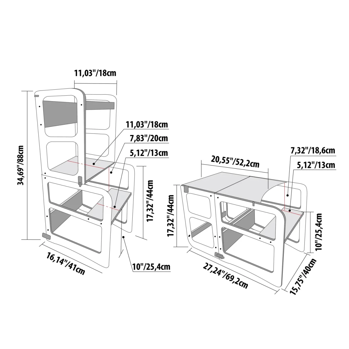 2-in-1 Kitchen Tower / Table & Chair, photo 13