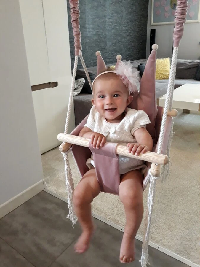 Swing with Crown Shaped Cushion, Dusty Pink, photo 3