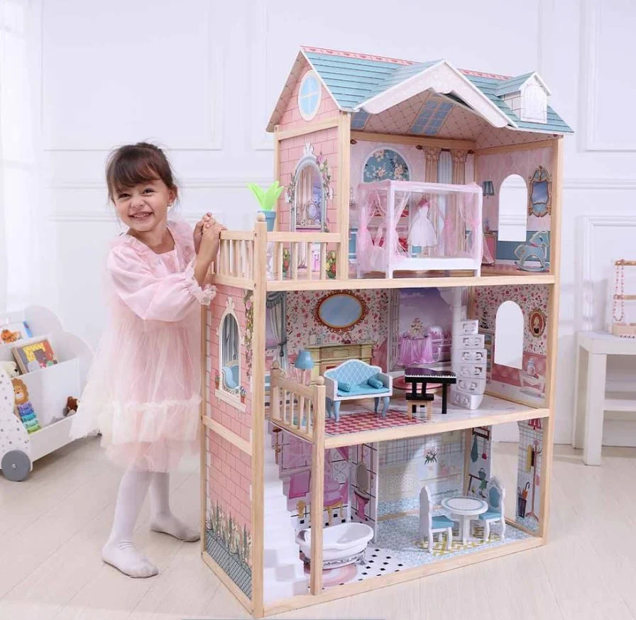 Gerardo’s Toys Emily — Wooden Dollhouse with Balcony, LED Lights, photo 4