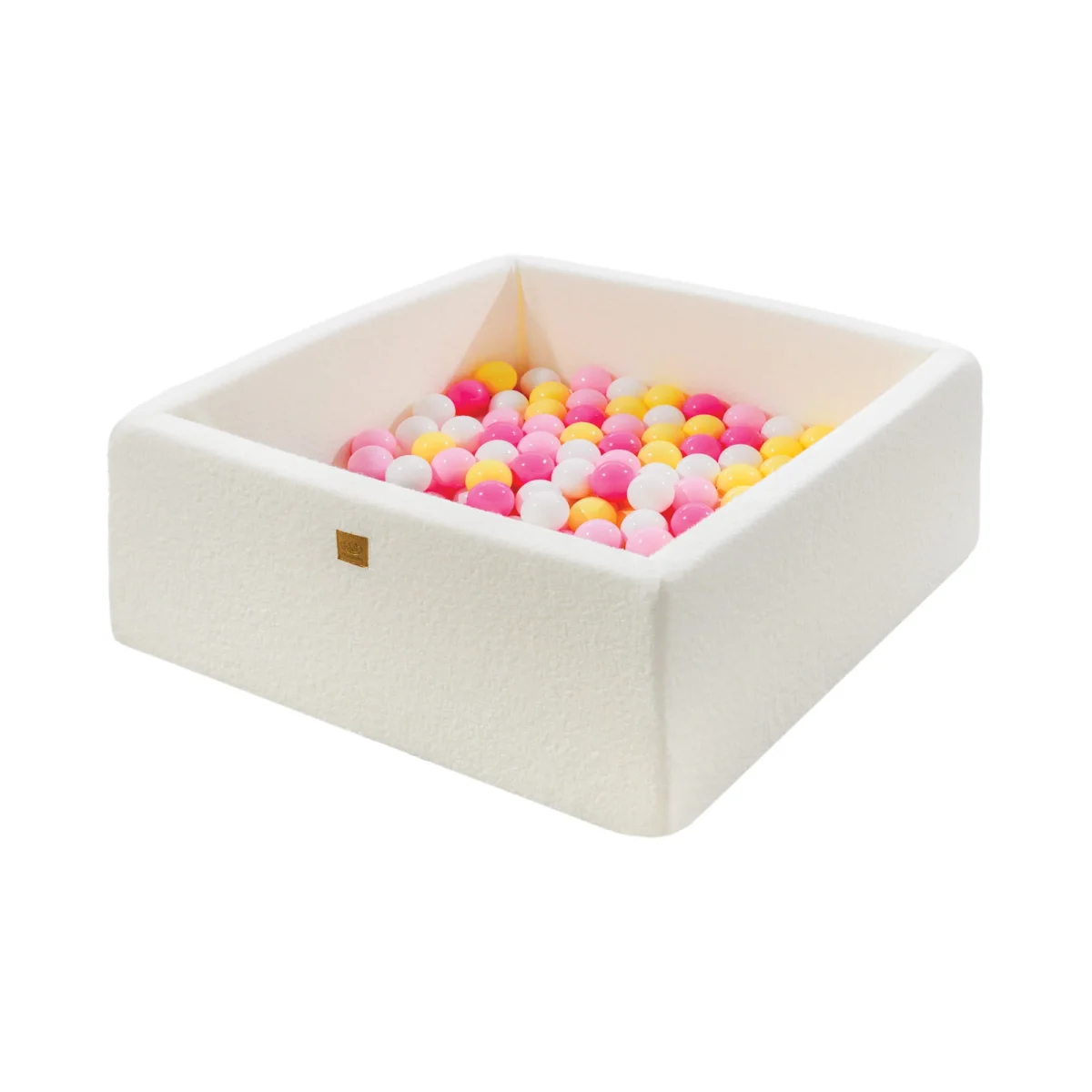 Square Boucle Ball Pit 90 × 90 × 40 cm with 200 Balls