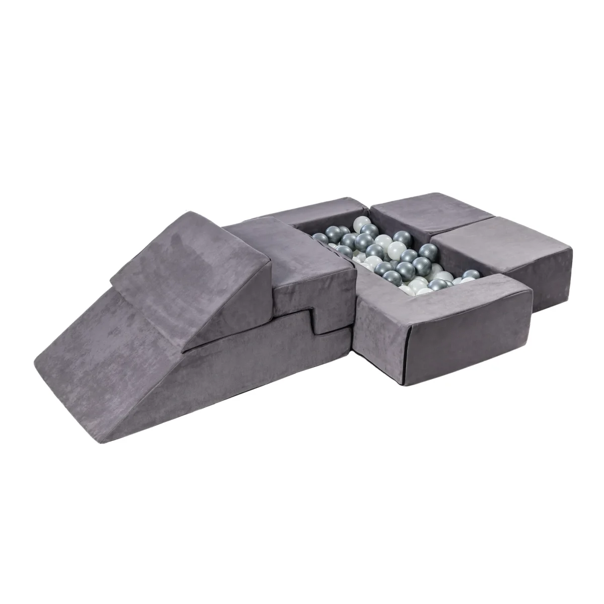 Velvet Bricks Soft Play Set, Grey