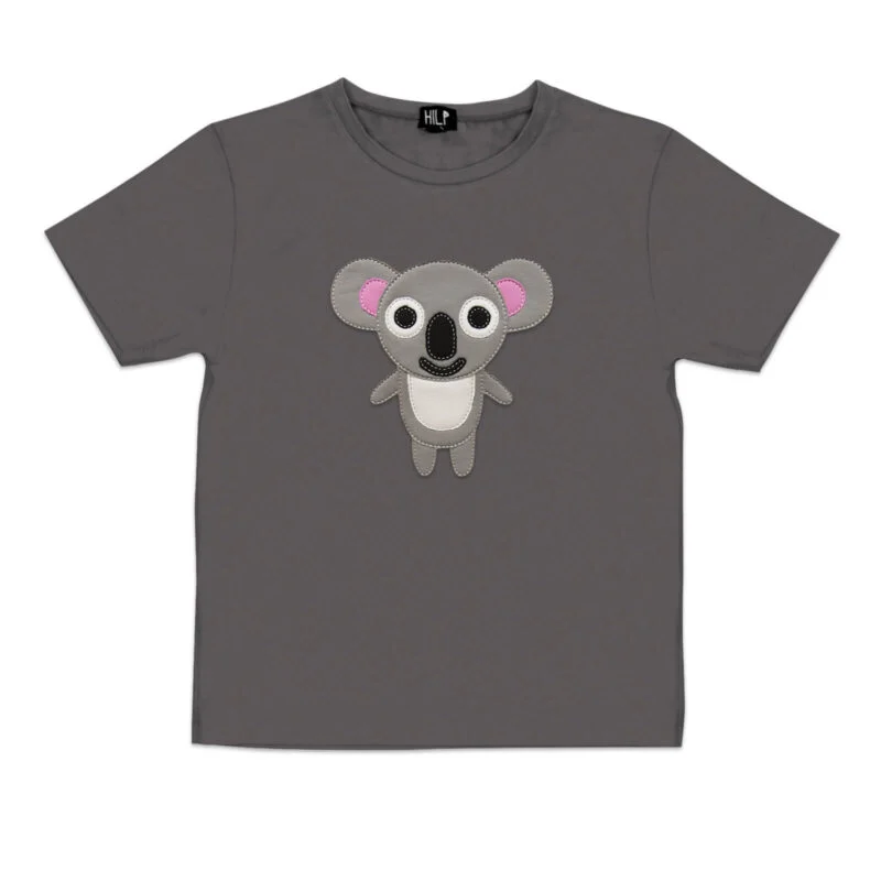 Kids T-Shirt with Koala Print — Grey