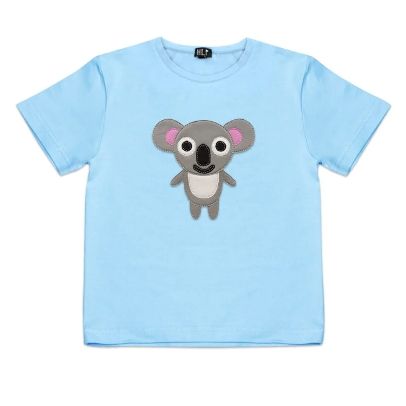 Kids T-Shirt with Koala Print — Light Blue