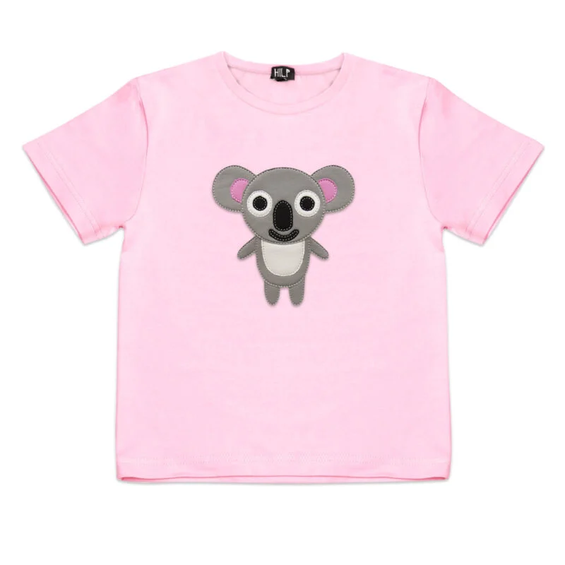 Kids T-Shirt with Koala Print — Light Pink
