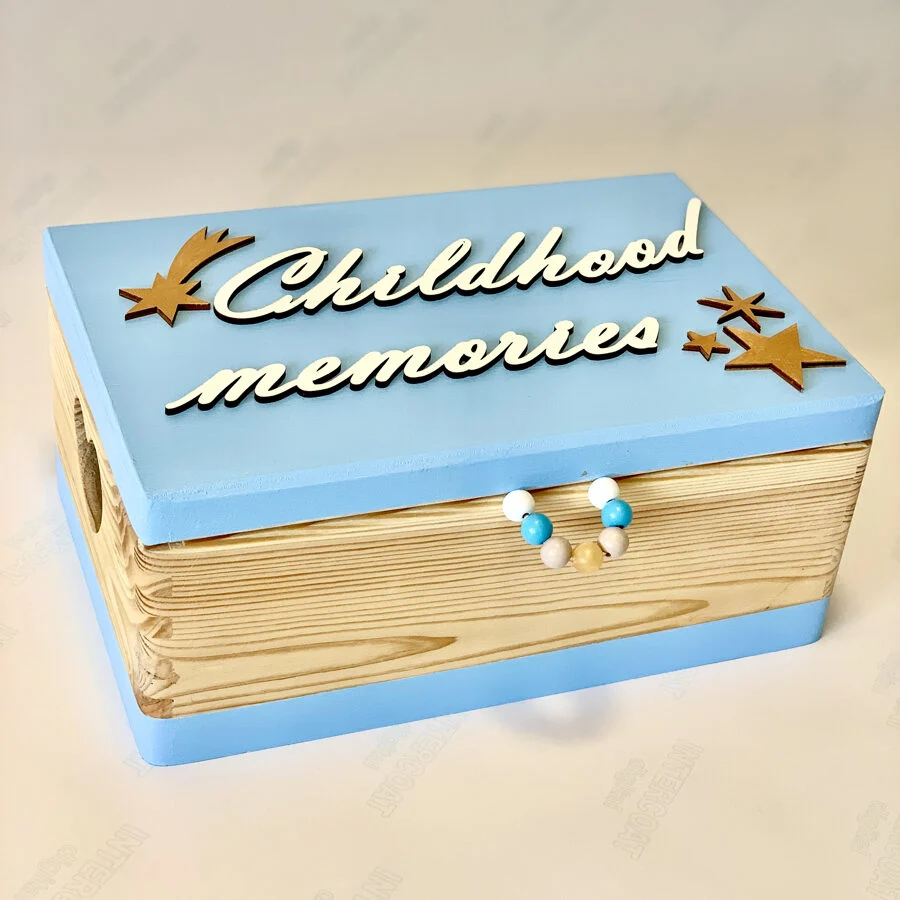 Wooden Memory Box “Childhood memories”, 30 × 40 cm