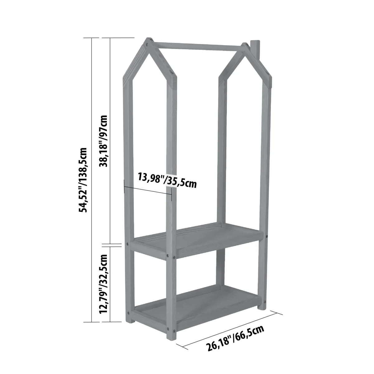 House-Shaped Clothing Rack with Storage, photo 12