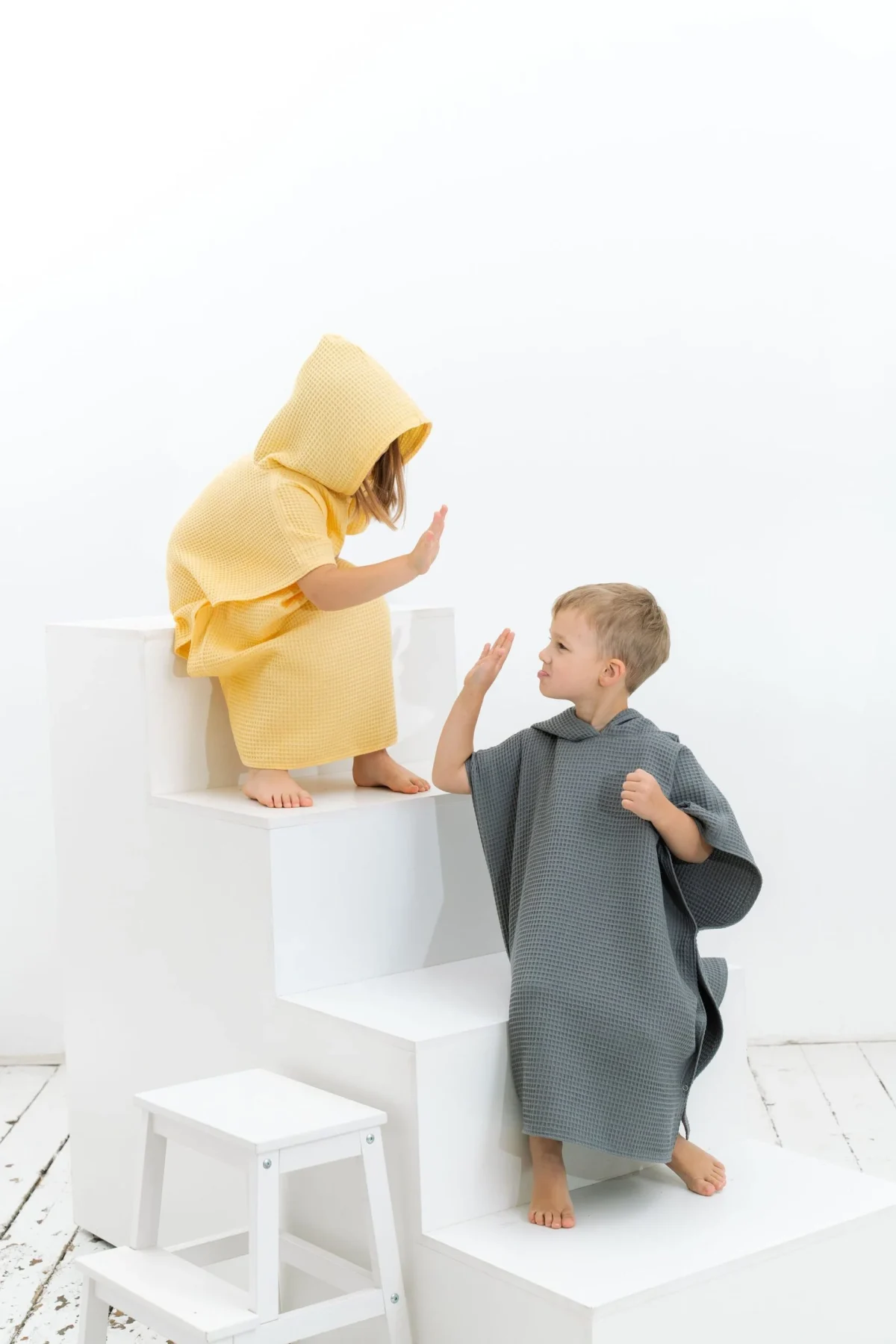 Hooded Towel Poncho, Waffle Cotton, photo 3
