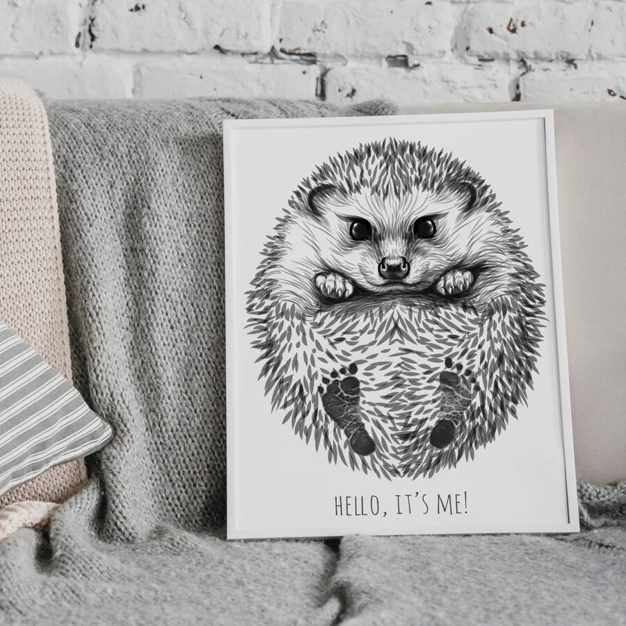 Hedgehog Baby Footprint Kit, A3