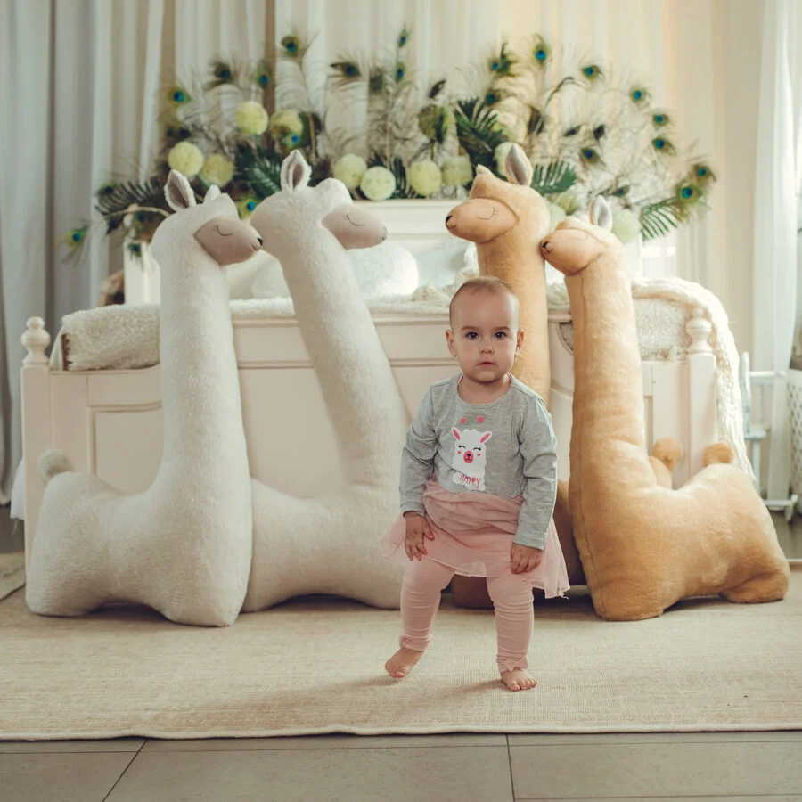 Giant Plush Alpaca, 1 m, Beige
