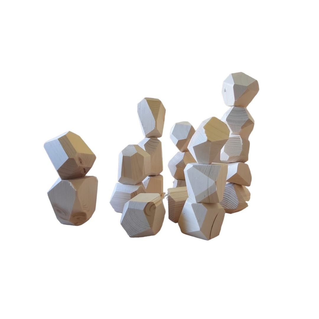 Uniquely Shaped Pine Blocks, 20 Pieces