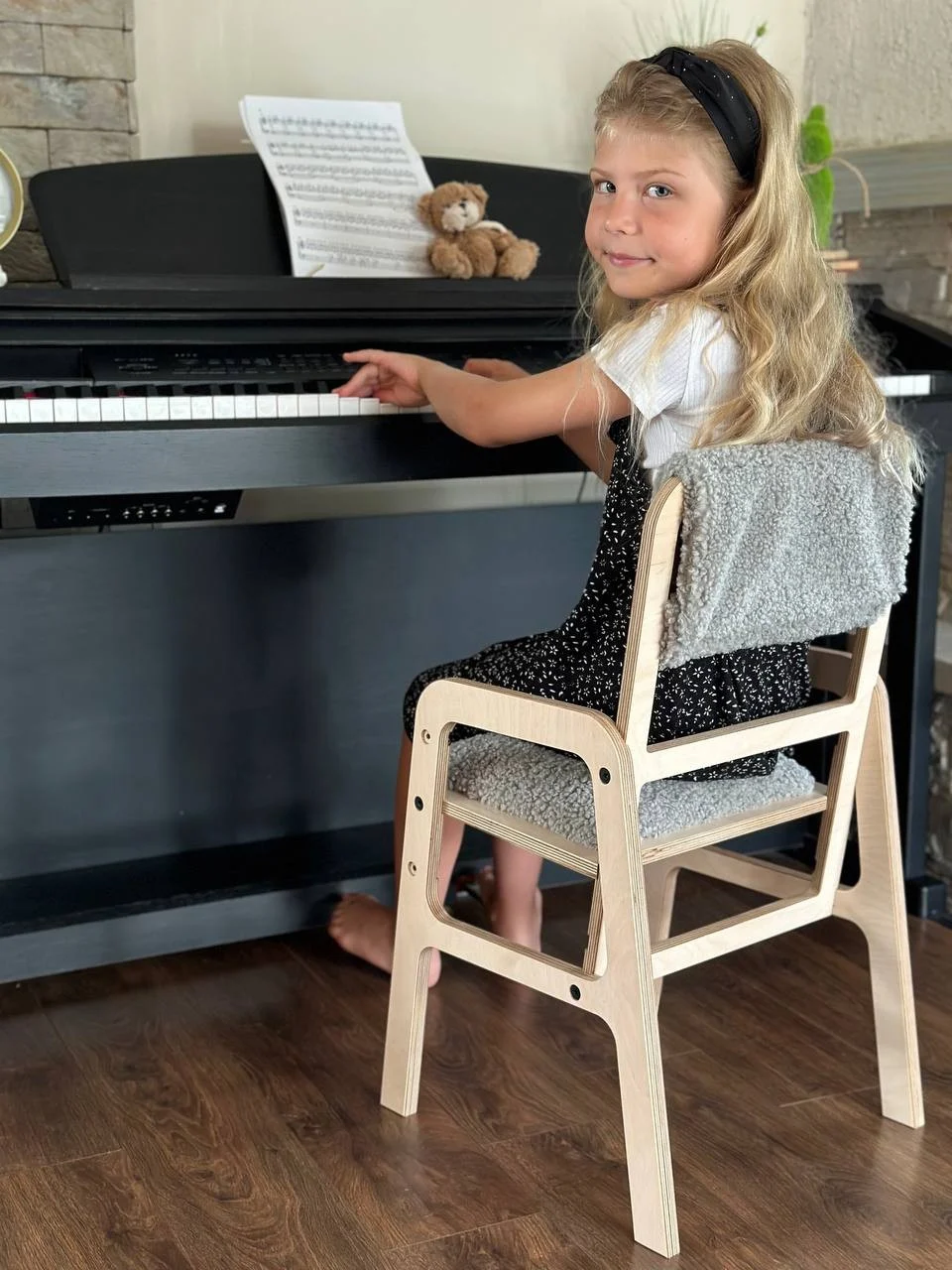 Adjustable Birch Chair with Armrests and Soft Back, photo 4