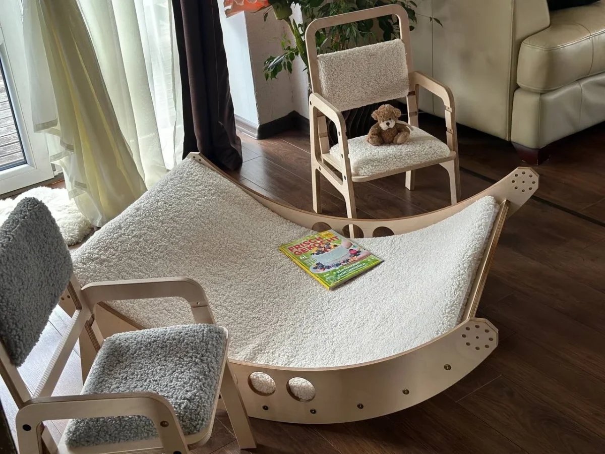Adjustable Birch Chair with Armrests and Soft Back, photo 3