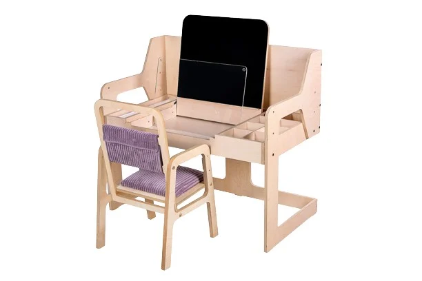 Adjustable Storage Table and Chair with Acrylic Board