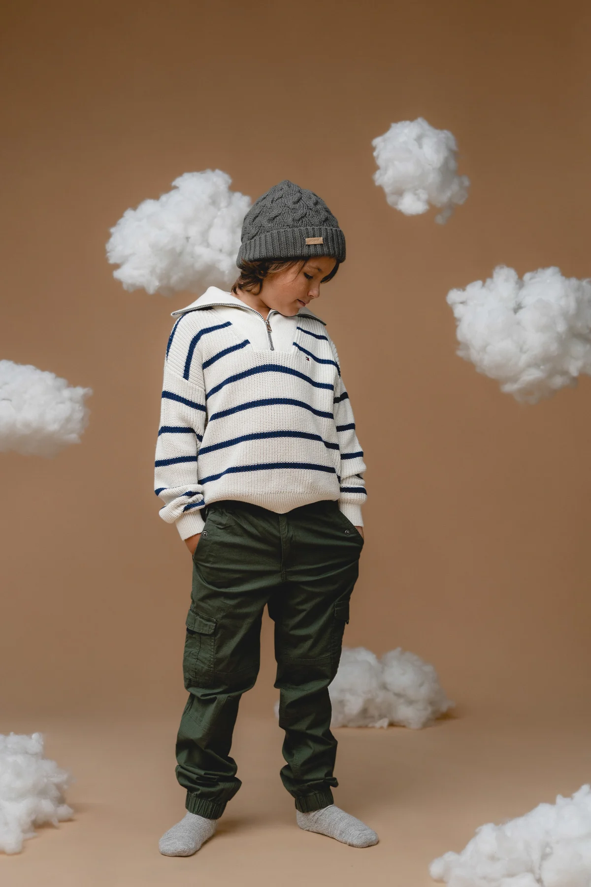 100% Baby Alpaca Cable Hat for Kids