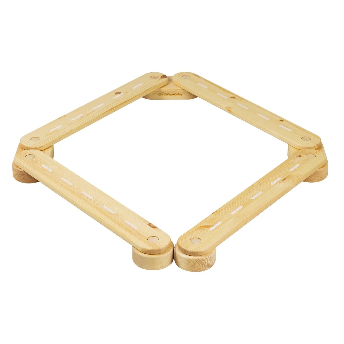 Wooden Balance Beam — Natural Pine Wood, 4 Elements