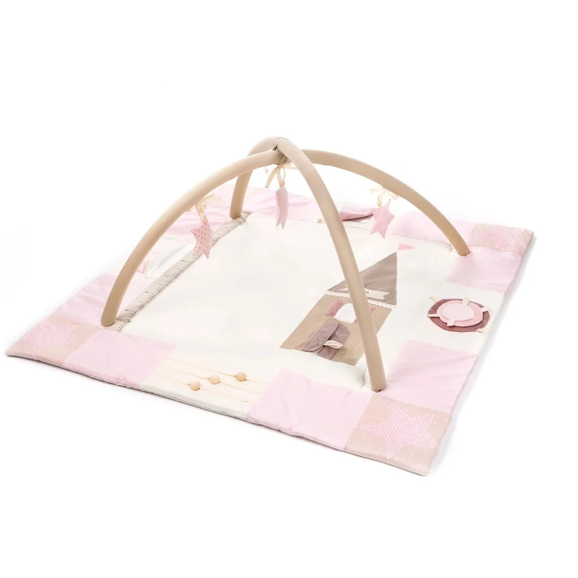 Large Baby Activity Mat 120 × 120 cm with Play Arches
