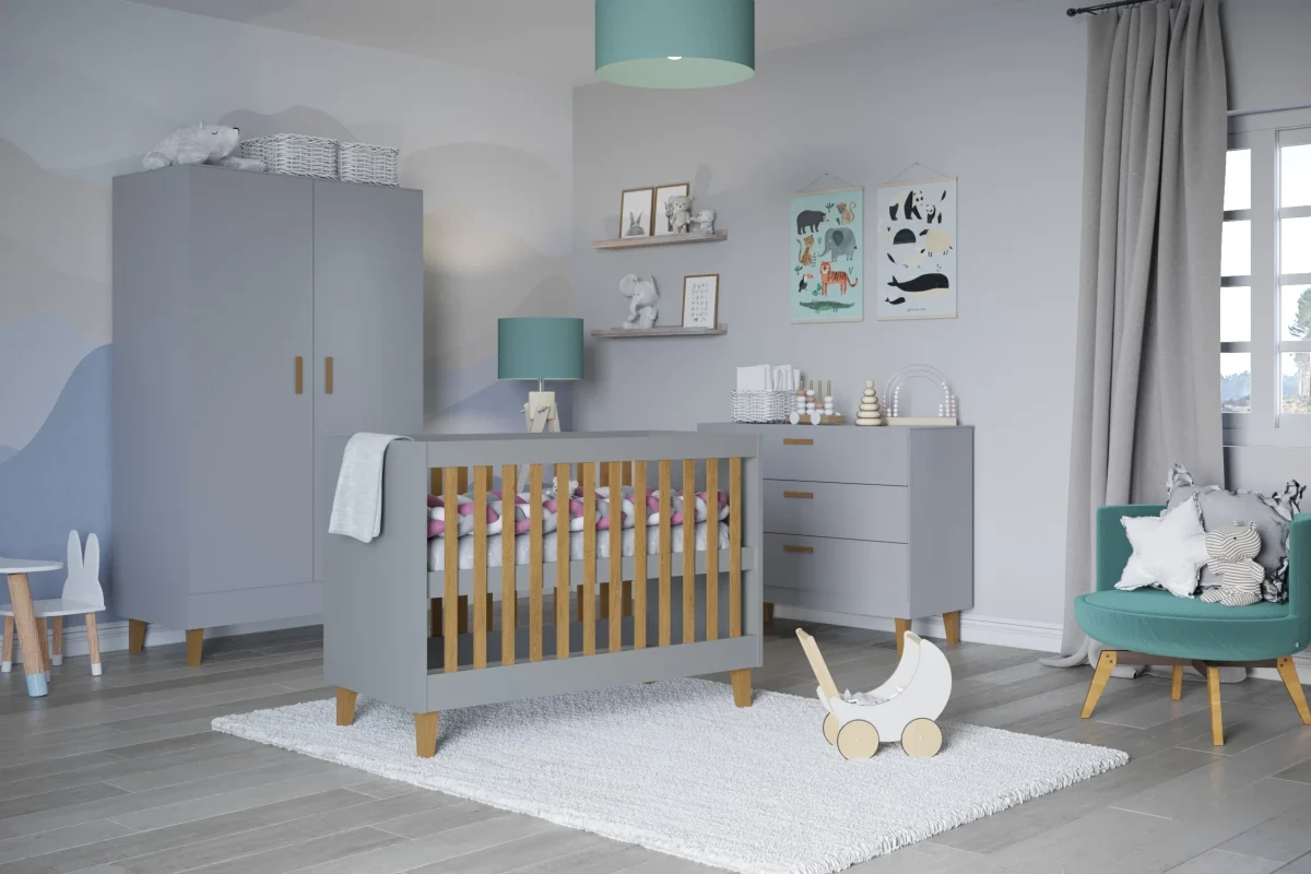 Kocot Kids Kubi — Baby Cot in Grey or White, photo 4