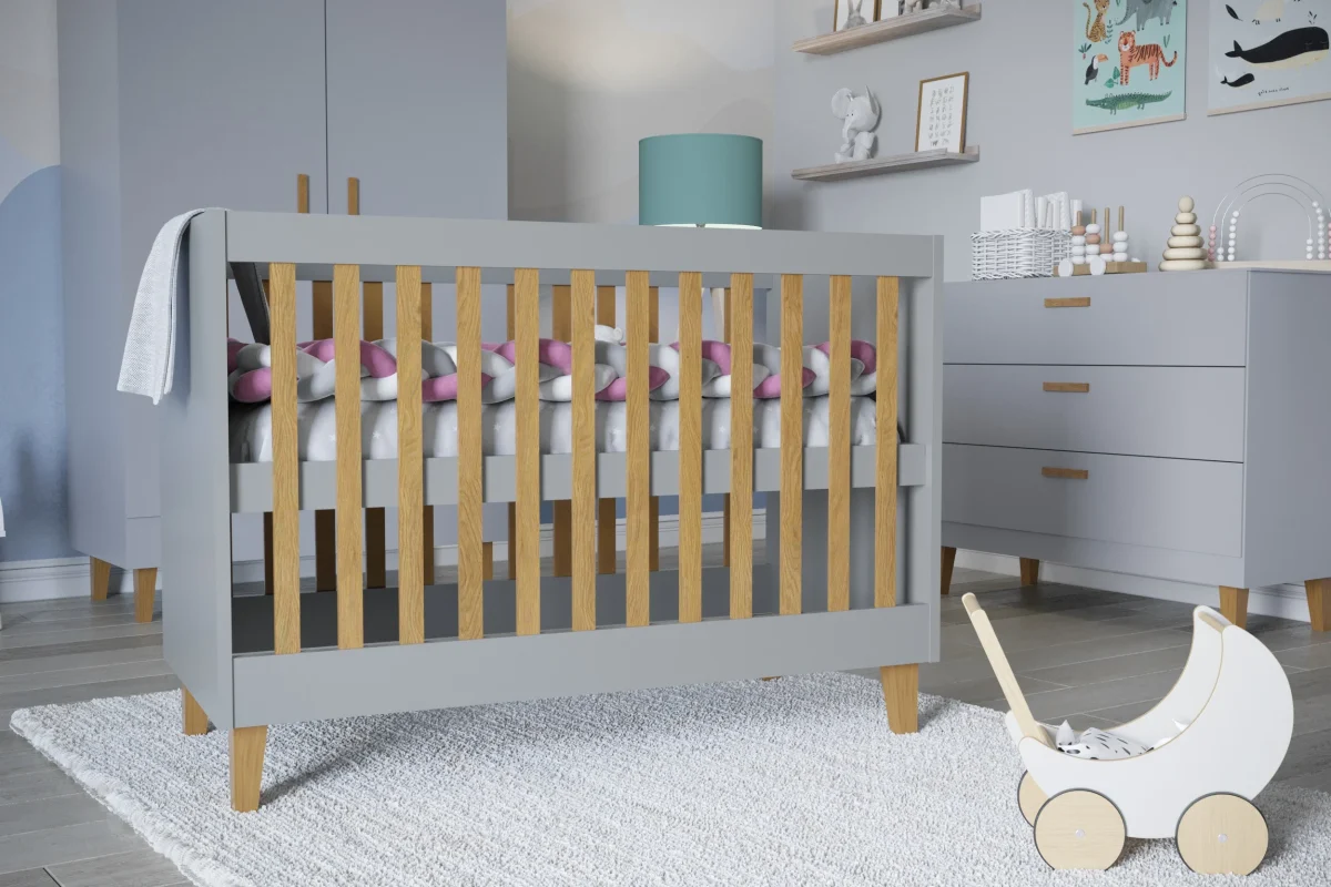Kocot Kids Kubi — Baby Cot in Grey or White, photo 5