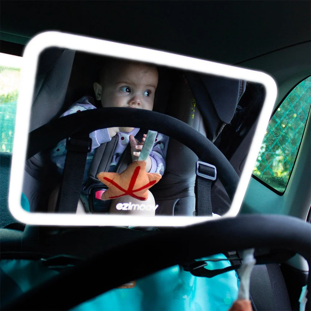 Ezimoov LED Pro — Baby Car Mirror with 75 LEDs and Remote, photo 2