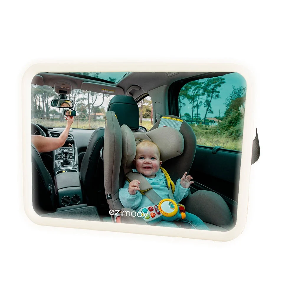 Ezimoov LED Pro — Baby Car Mirror with 75 LEDs and Remote
