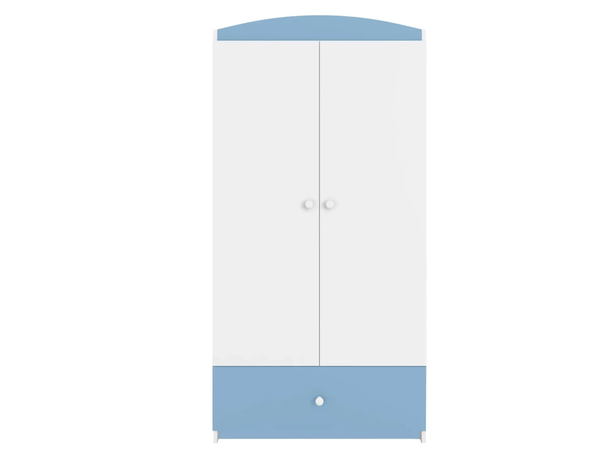Kocot Kids Babydreams — Wardrobe with Drawer, White, Blue or Pink — Blue