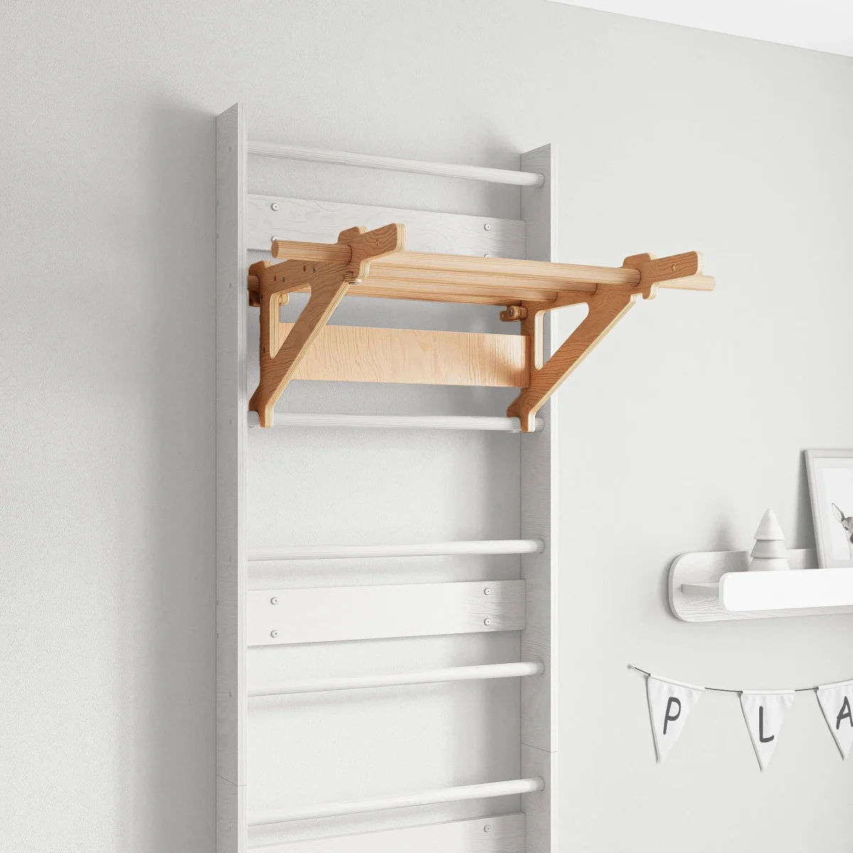 BusyKids EVERGYM — Wooden Pull-Up Bar for Wall Bars