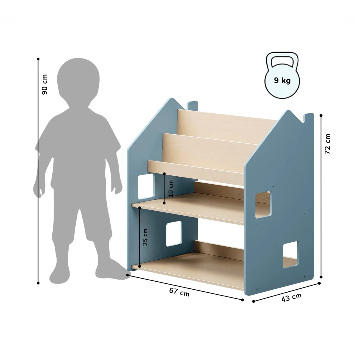 Montessori 2-in-1 Bookshelf with Toy Compartments, photo 2