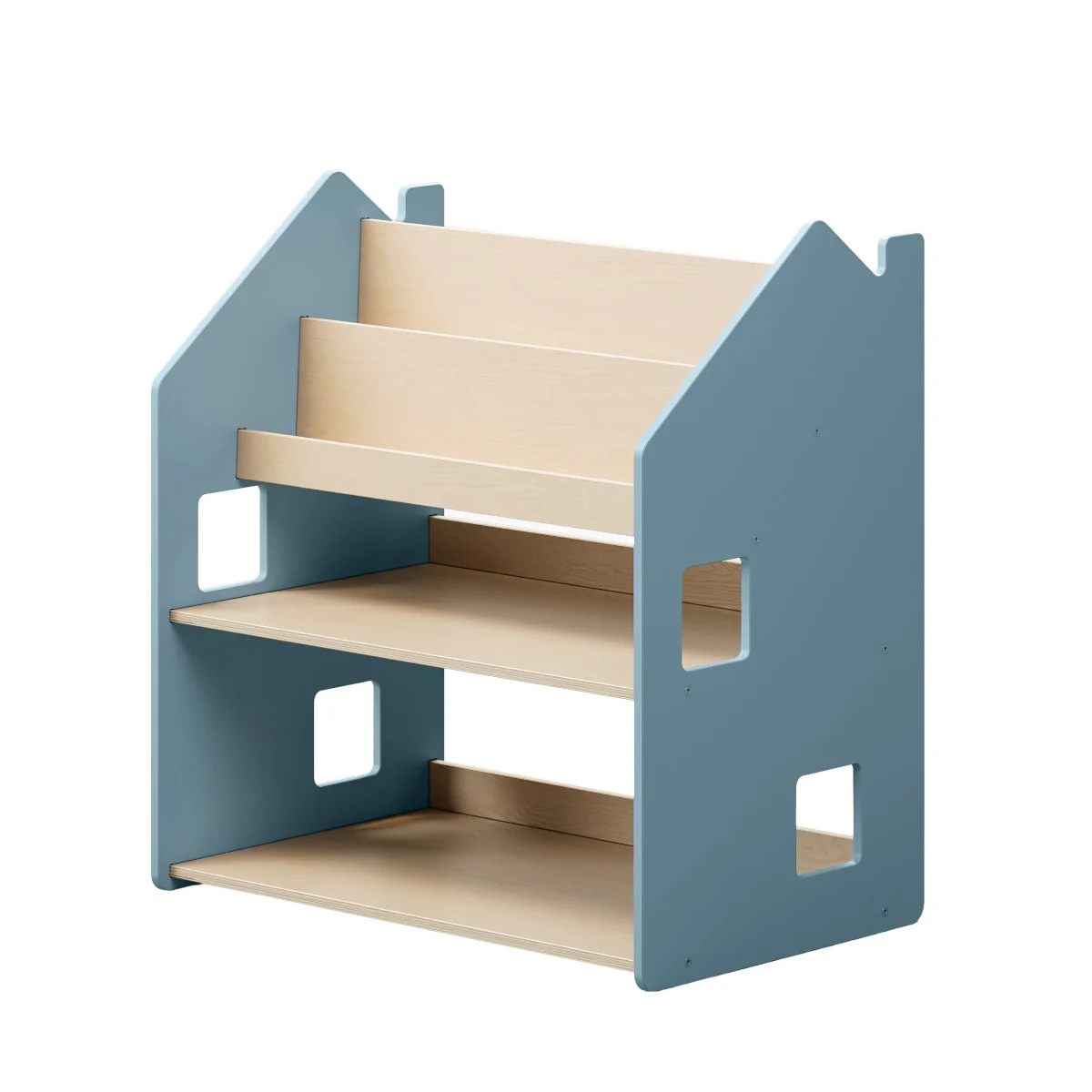 Montessori 2-in-1 Bookshelf with Toy Compartments