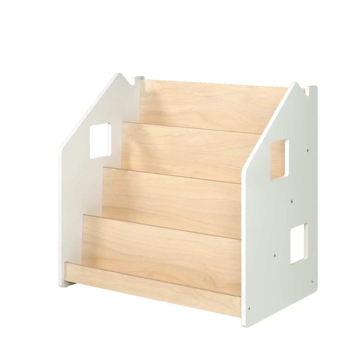 Front-Facing Montessori Bookshelf in Grey or White — White