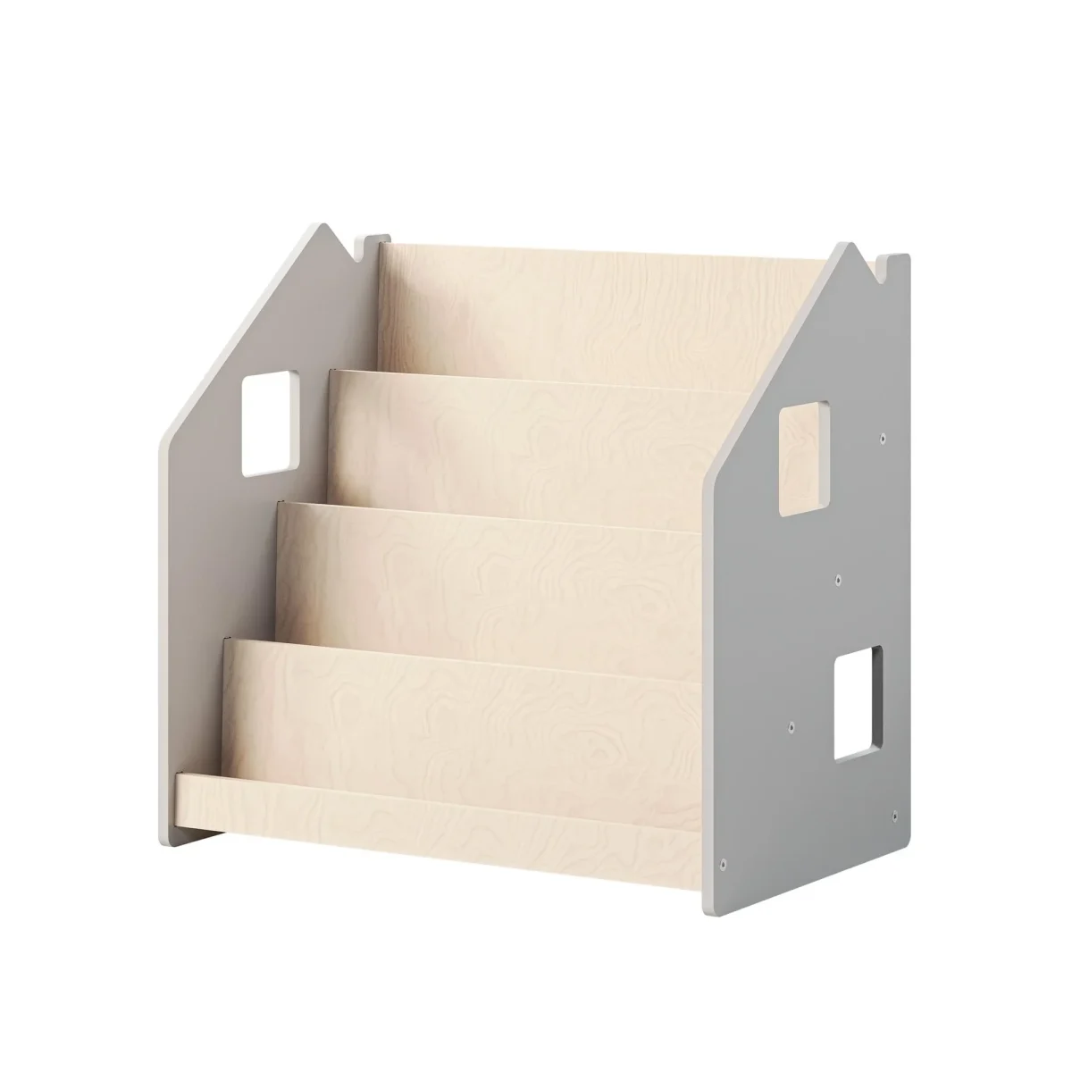 Front-Facing Montessori Bookshelf in Grey or White