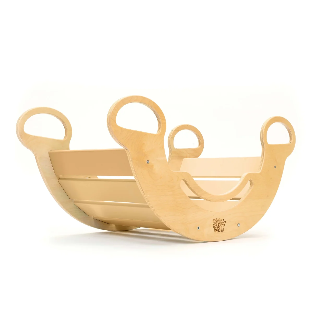 Wooden Balance Rocker and Climbing Arch — Uncoated