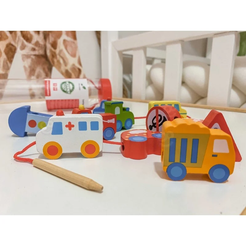 Wooden Threading Blocks Vehicles, 12 pcs, photo 9