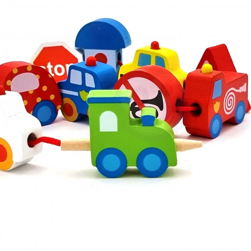 Wooden Threading Blocks Vehicles, 12 pcs, photo 6