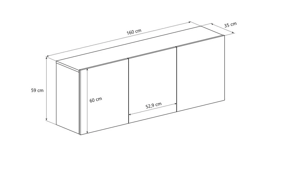 Kocot Kids Dallas — Wall-Mounted Sideboard, 3 Doors, 160 cm, photo 7
