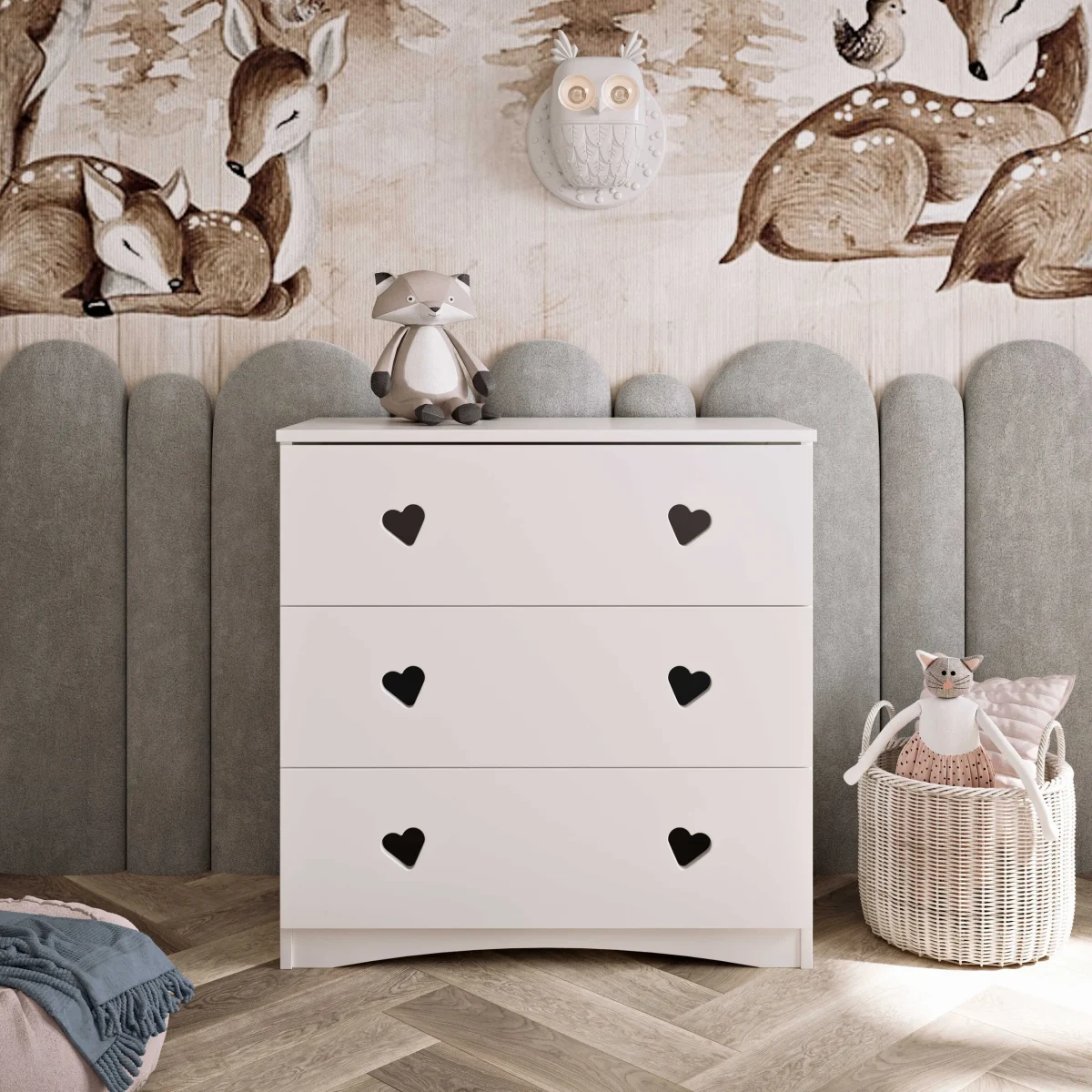 Kocot Kids Julia — Chest of Drawers with Heart Cutout Handles, photo 3