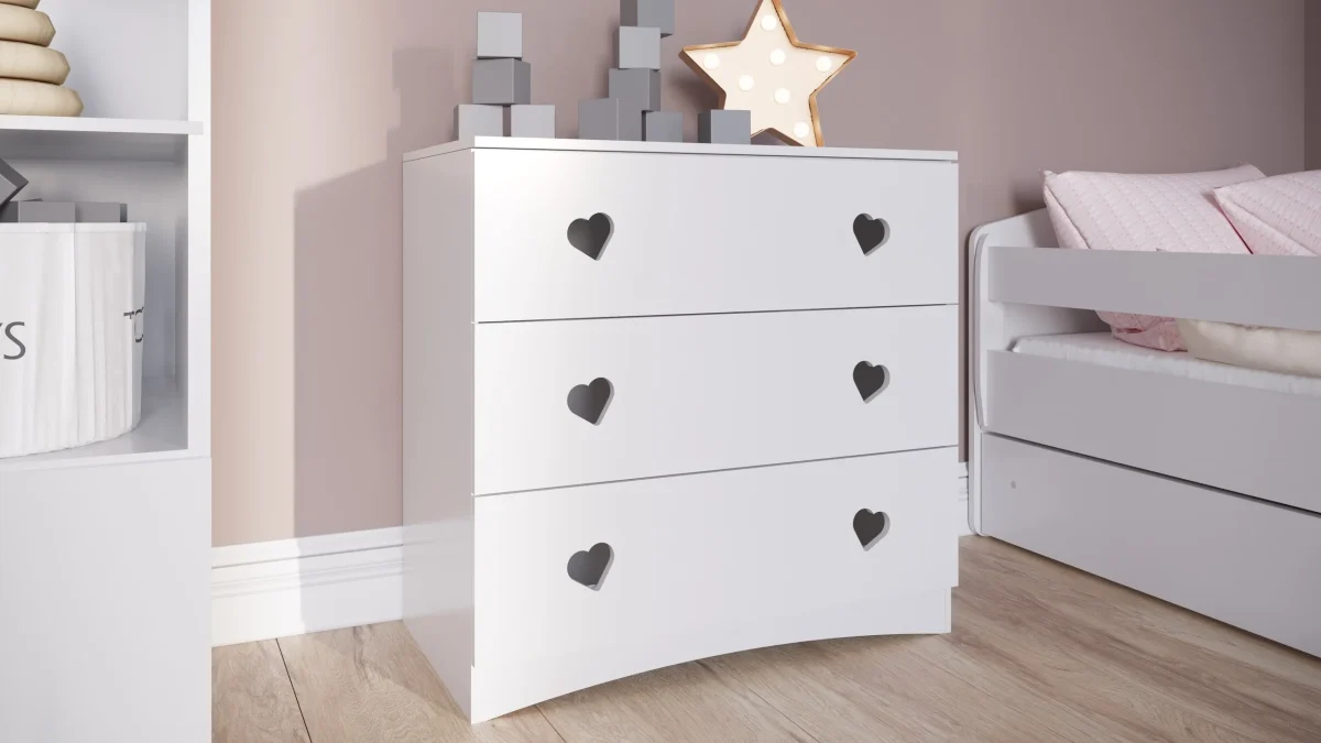Kocot Kids Julia — Chest of Drawers with Heart Cutout Handles, photo 5