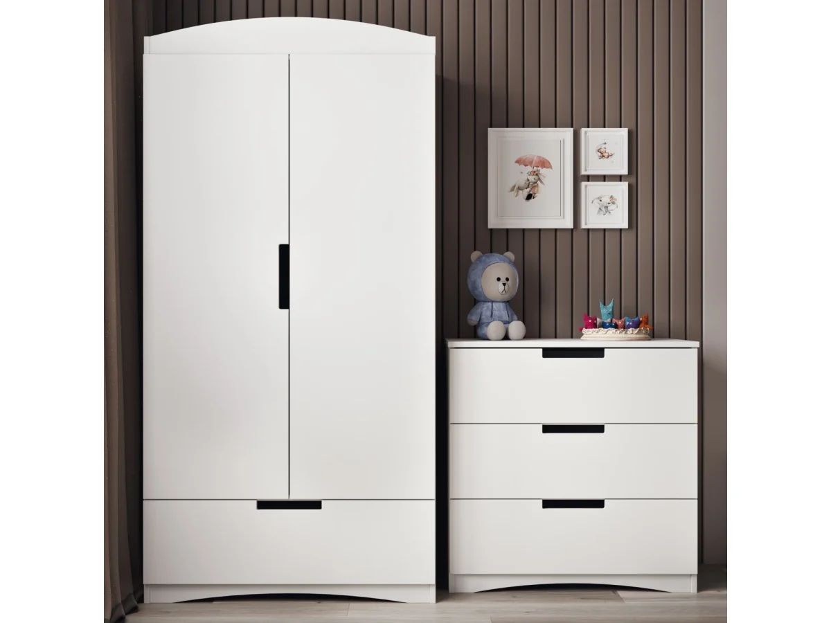 Kocot Kids Classic — Wardrobe with Shelves and Drawer, White, photo 7