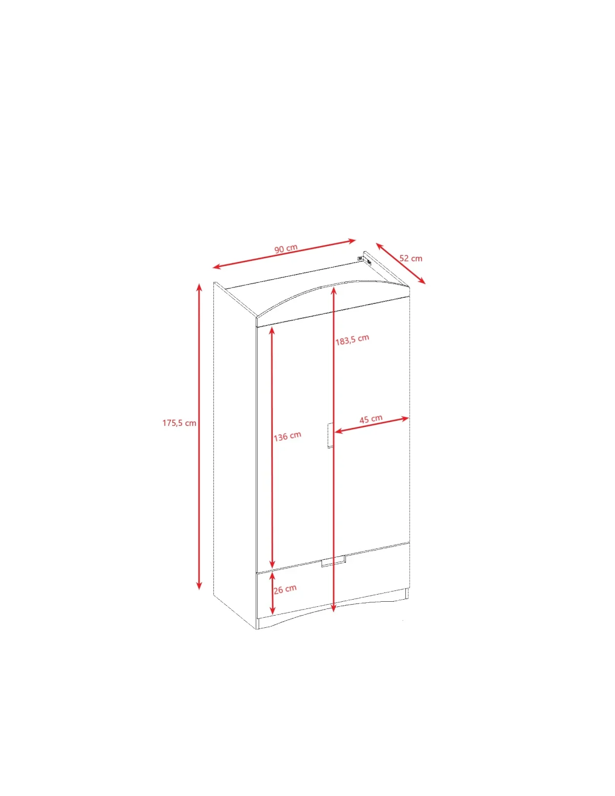 Kocot Kids Classic — Wardrobe with Shelves and Drawer, White, photo 10