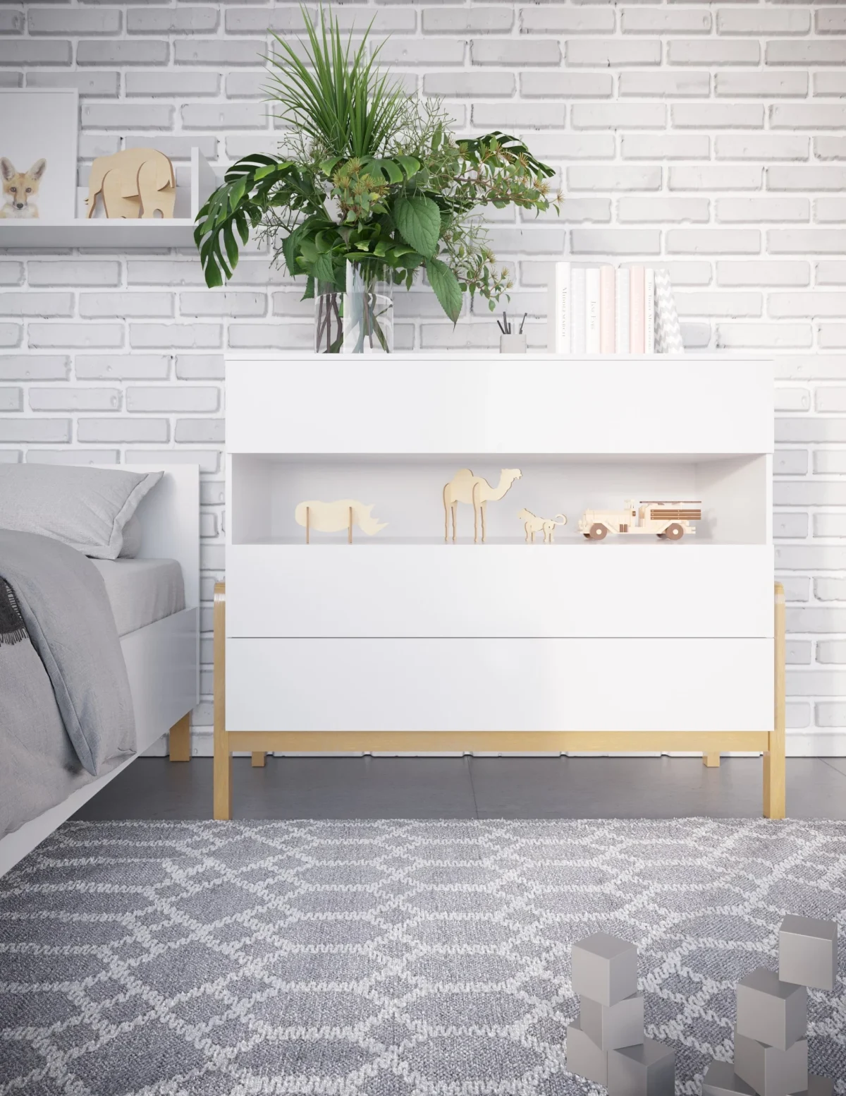 Kocot Kids Victor — Chest of Drawers with Oak Legs and Open Shelf, photo 2