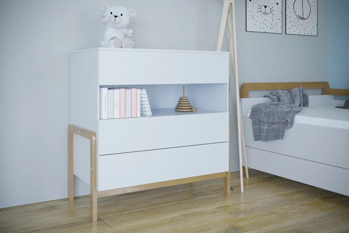 Kocot Kids Victor — Chest of Drawers with Oak Legs and Open Shelf, photo 3